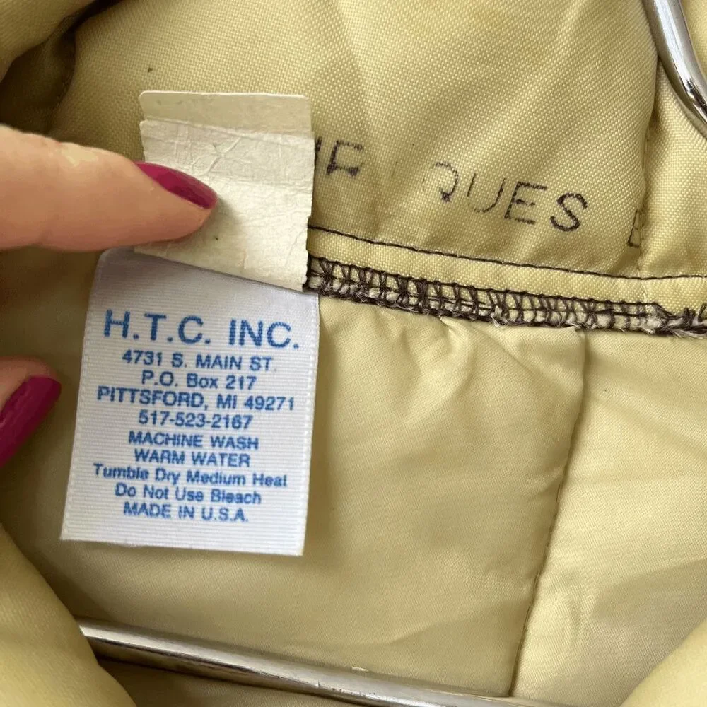 VTG H.T.C. Inc. Quilted Nylon Chore Coat Workwear Jacket Made USA XL
